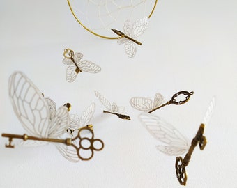 Mobile flying keys, decoration, baby and nursery mobile