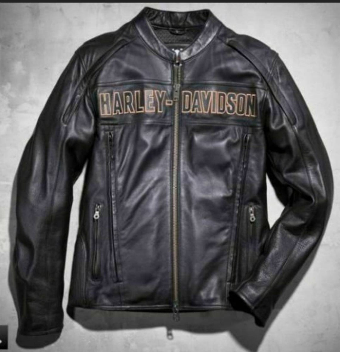 Harley Davidson Black leather motorbike racing biker jacket Etsy