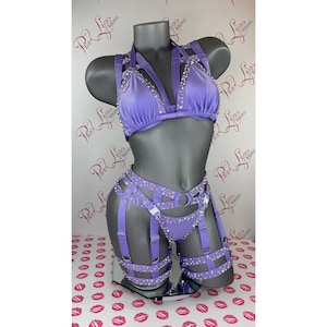 Swarovski Unique Lavender Lingerie 4 piece Set image 1