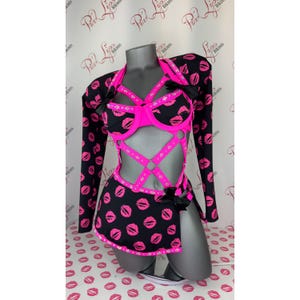 Swarovski Unique Kiss Festival Lingerie 5 piece Black Pink