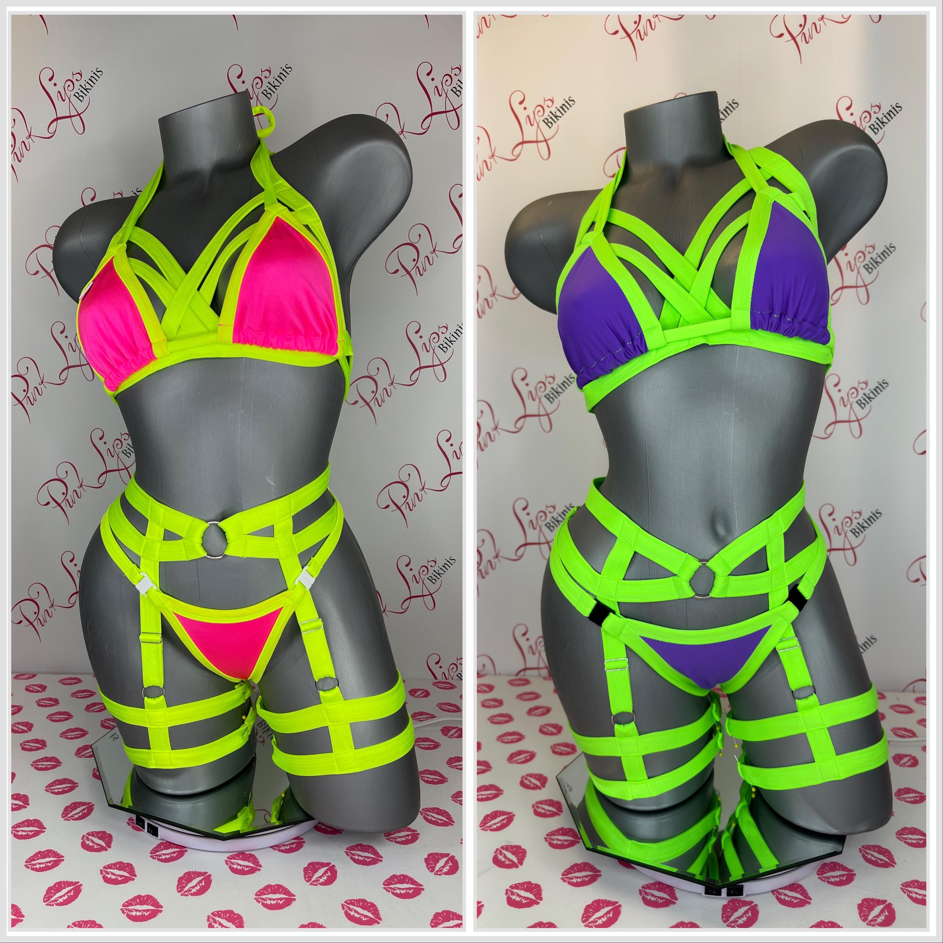 Neon Lingerie 4 Piece Set Multiple Colors Available - Etsy