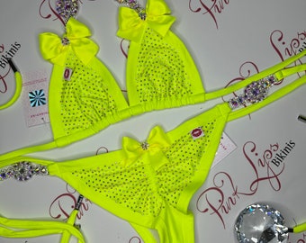 Swarovski Bikini  Neon Yellow Pinklips Bikini