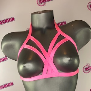 Bra Cage Pink Black Red White