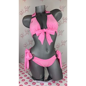Textured Bikini Pink Teal Black  Pinklips Bikini