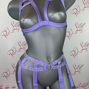 Swarovski Unique Lavender Lingerie 4 piece Set image 5