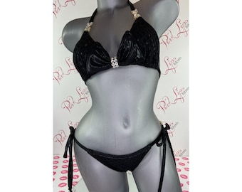 Swarovski Bling Bikini Black Mesh