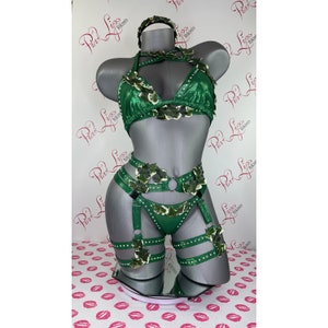Miss Ivy inspired lingerie Swarovski Garter Set