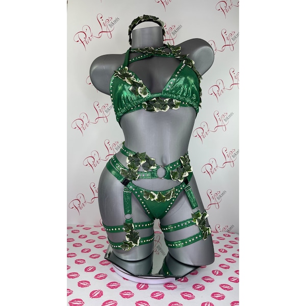 Poison Ivy inspiriert Dessous Swarovski Strumpfband Set