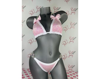 Sparkling Rhinestone Shiny Swarovski Crystal Bikini Set Swimwear