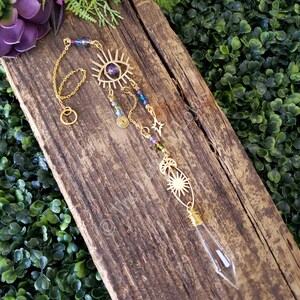 Evil Eye Suncatcher, Colorful Suncatcher, Moonphase Suncatcher, Window Decor, Crystal Suncatcher, Gold Suncatcher, Handmade Suncatcher