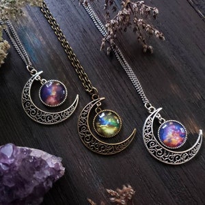 Nebula Necklace, Moon Necklace, Witchy Necklace, Galaxy Necklace, Planetary Necklace, Boho Necklace, Celestial Necklace, Hippie Necklace