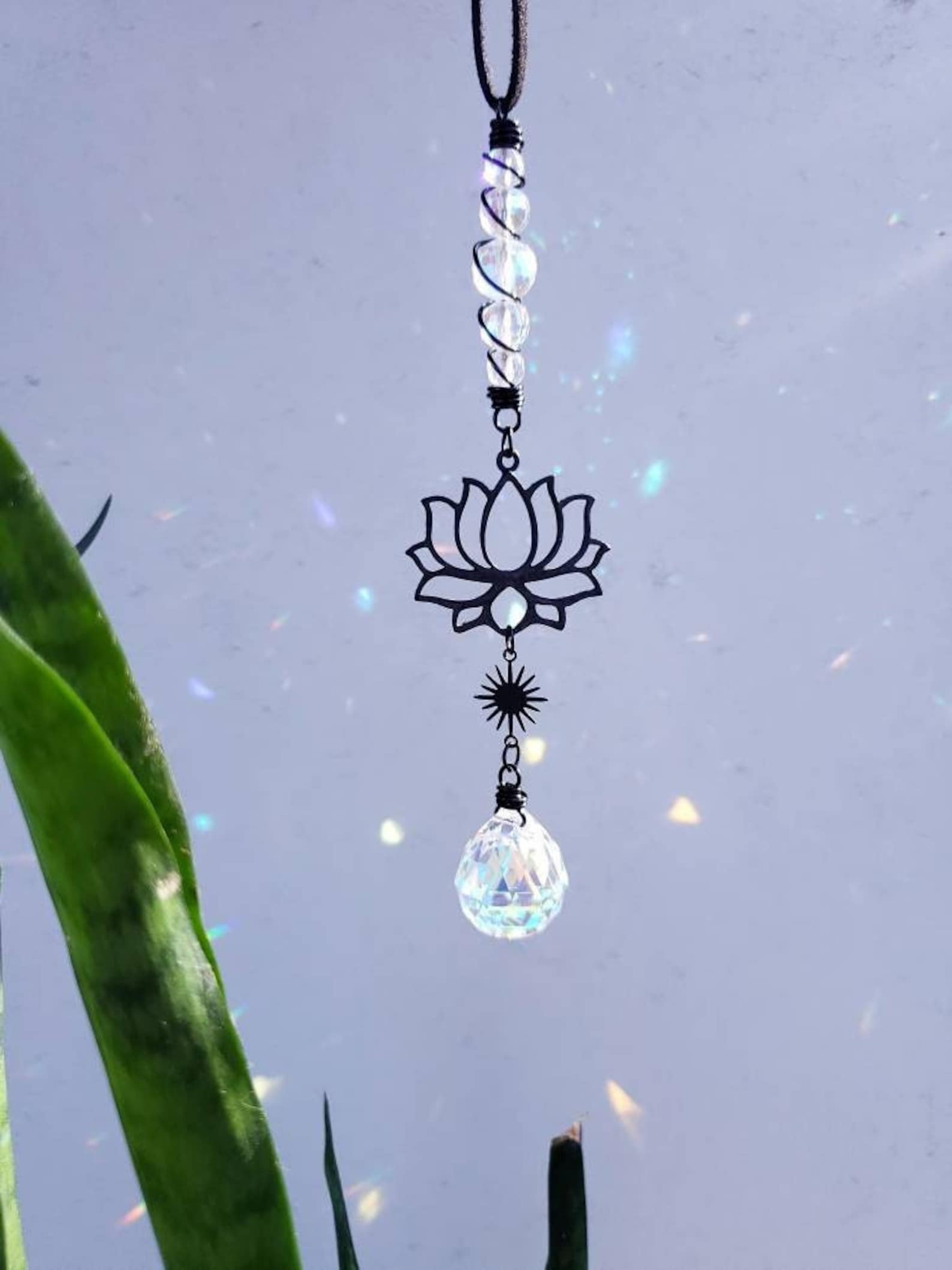 Lotus Car Charm Crystal Car Charm Boho Car Charm Hippie Car Etsy
