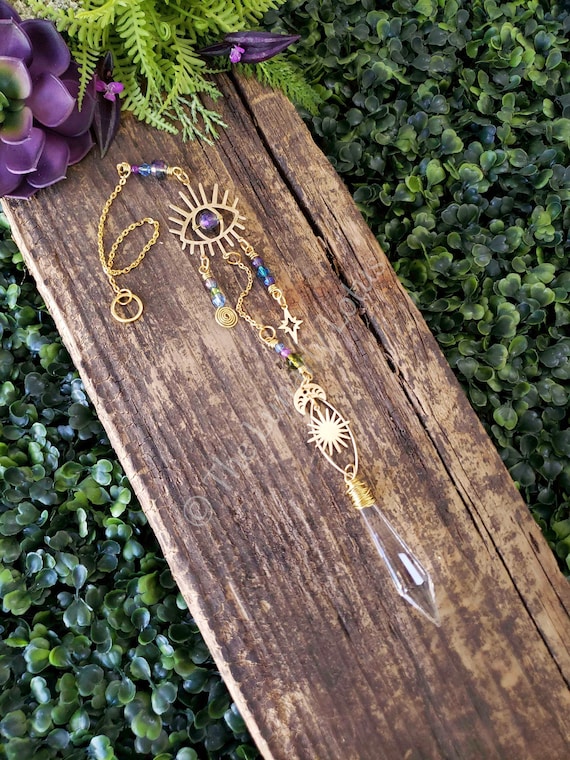 Evil Eye Suncatcher, Colorful Suncatcher, Moonphase Suncatcher, Window Decor, Crystal Suncatcher, Gold Suncatcher, Handmade Suncatcher