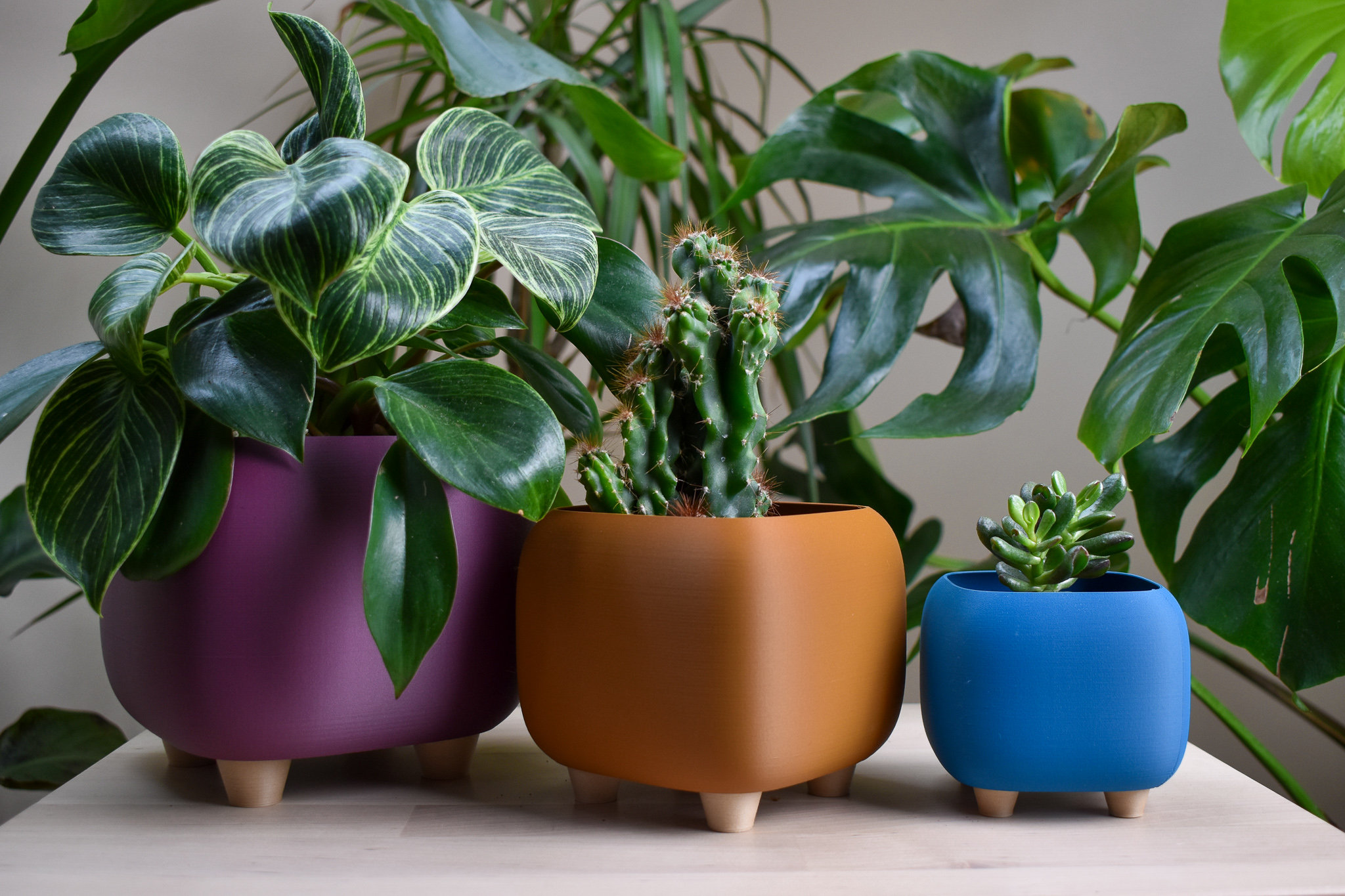 Rounded Cube Pot Planter Pot With Feet Coloured Pot Indoor Etsy UK