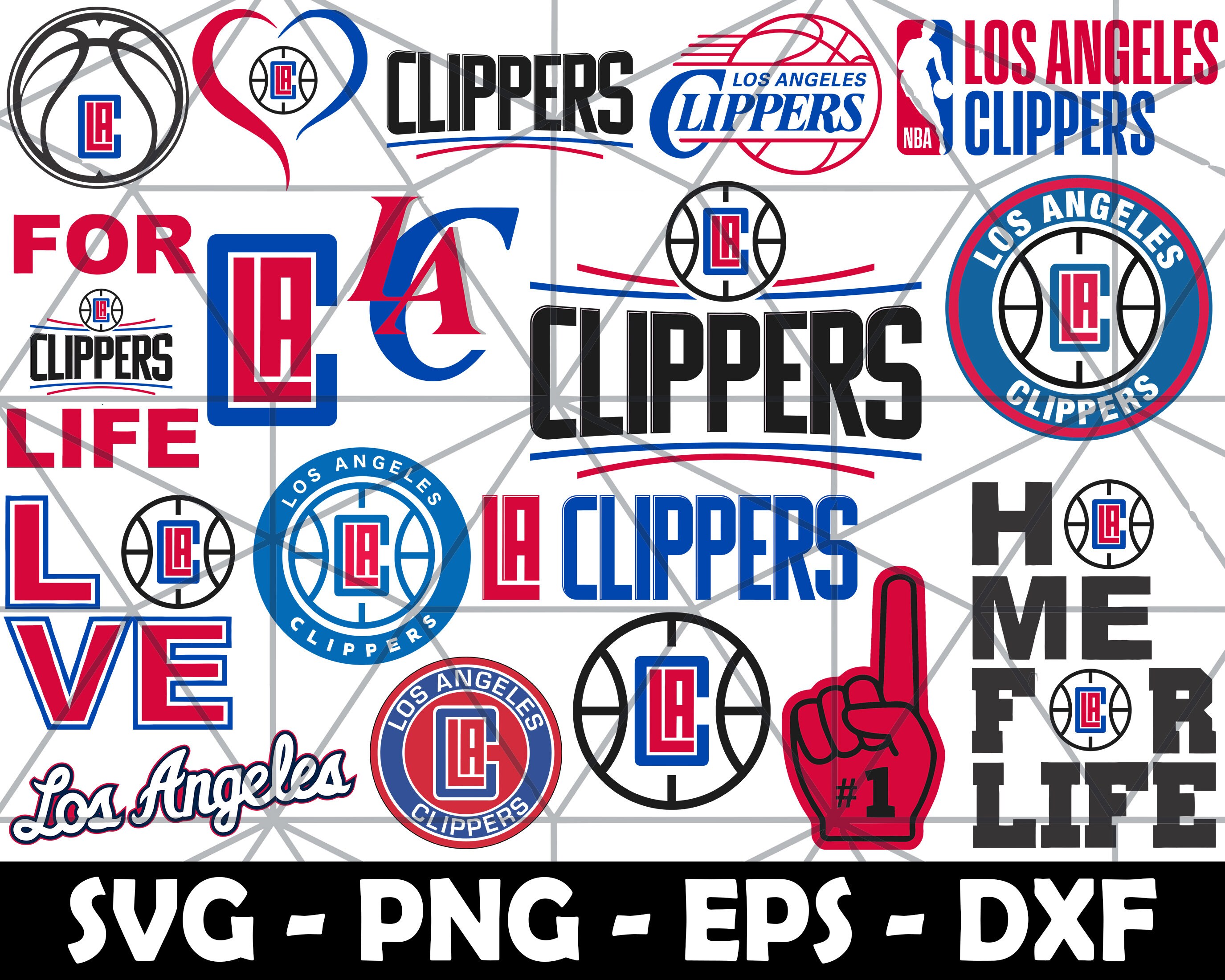 Download Combo 19 La Clippers Bundle Svg Nba Sports La Clippers Etsy