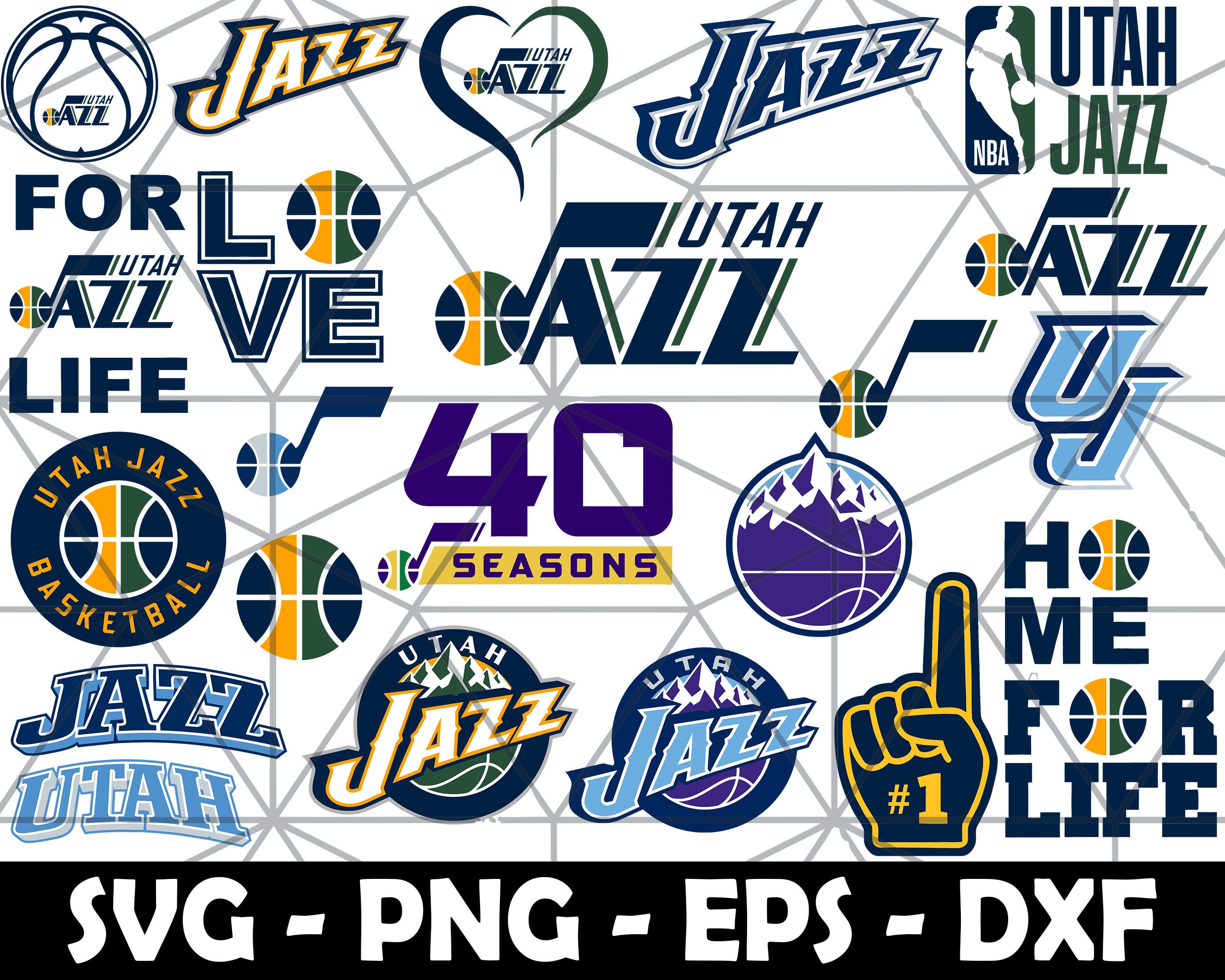 Download Combo 23 Utah Jazz Bundle Svg NBA sports Utah Jazz | Etsy