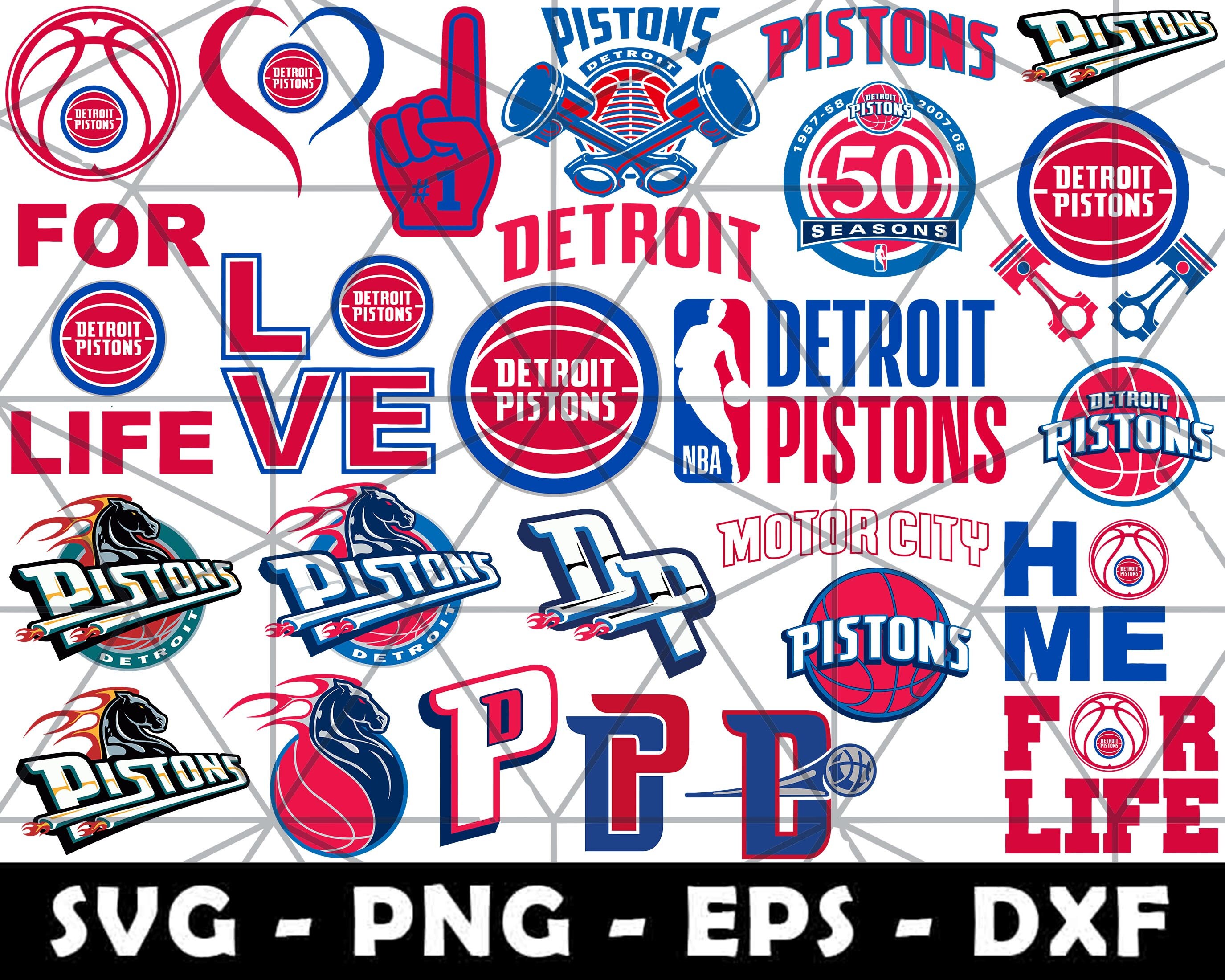Download Combo 26 Detroit Pistons Bundle Svg NBA sports Detroit | Etsy