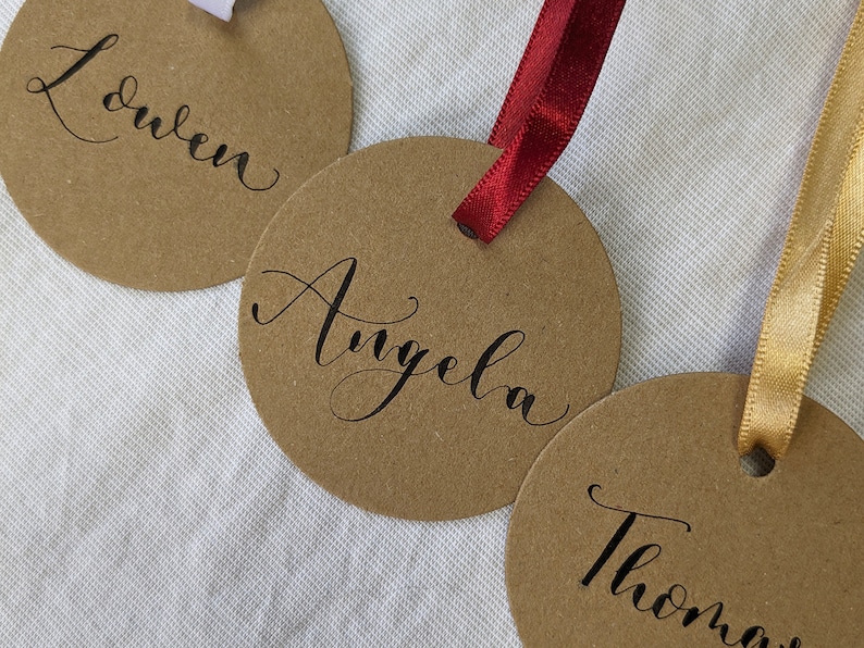 Kraft Personalised Calligraphy Gift Tags Custom Gift Tags image 4