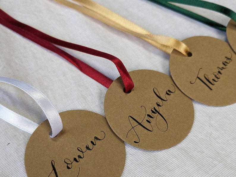 Kraft Personalised Calligraphy Gift Tags Custom Gift Tags image 3