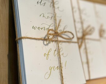 Pack of 4 hot foil Christmas cards