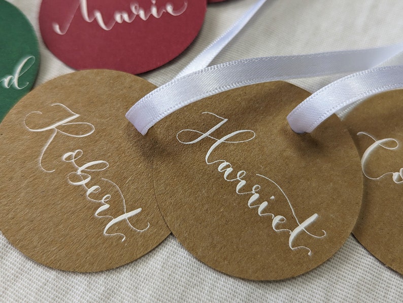 Kraft Personalised Calligraphy Gift Tags Custom Gift Tags White