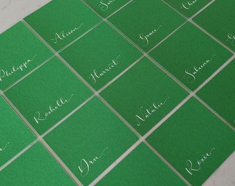 Bottega Green place cards | Wedding place cards | Calligraphy place cards