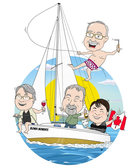 Unique Personalised Cartoon of Your Boat / Every Model / - Etsy Unique Personalised Cartoon of Your Boat / Every Model / - Etsy