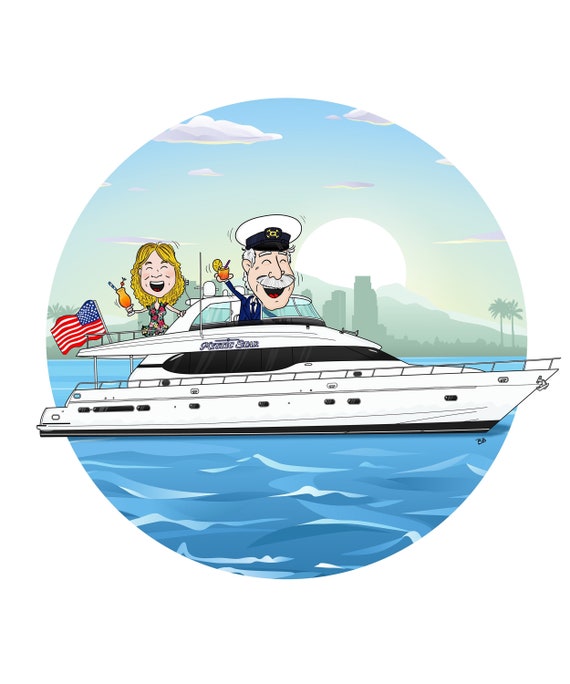Unique Personalised Cartoon of Your Boat / Every Model / - Etsy Unique Personalised Cartoon of Your Boat / Every Model / - Etsy