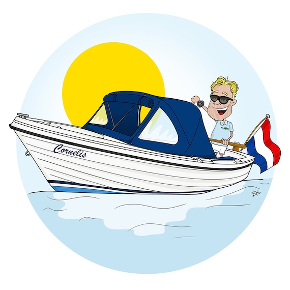 Unique Custom Made Cartoon Illustration of Your Boat / Every - Etsy Unique Custom Made Cartoon Illustration of Your Boat / Every - Etsy