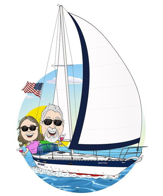 Your Own Unique Custom Made Sailing Boat or Yacht Cartoon / - Etsy UK Your Own Unique Custom Made Sailing Boat or Yacht Cartoon / - Etsy UK