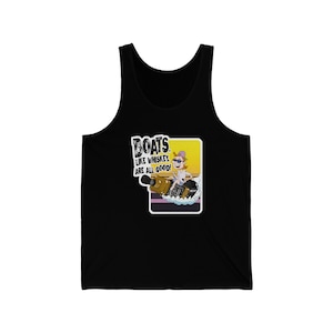 Jersey Tank "Boten zijn, net als whisky, allemaal goed!" | Uniseks | Leuk cadeau voor booteigenaar