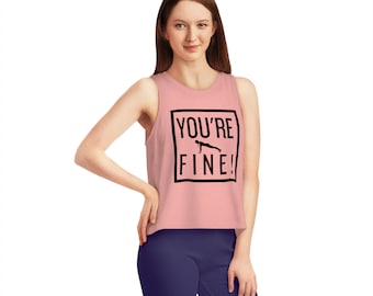 Workout Cropped Tank Top, You're Fine, Plank, Barre