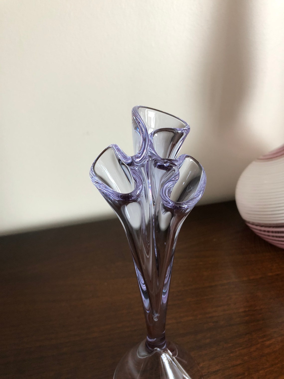 Rare Tiffin Modern Twilight midcentury art glass vase | Etsy
