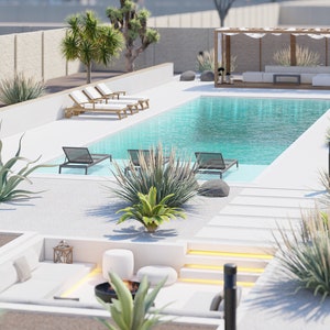 Online Backyard Design, Backyard 3D Rendering, 3d Rendering, Custom, Landscape Design