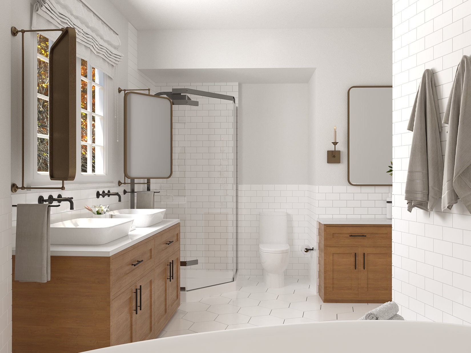 Bathroom Interior Design, Bathroom 3D Rendering, 3D Architectural ...