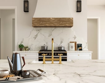 Renderizado 3D de cocina personalizada, visualización de diseño de interiores