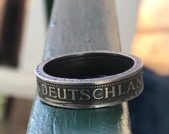 Hochzeitsring Auch als Halskette m\u00f6glich! Ring Coin Ring M\u00fcnzringe Bundesrepublik Deutschland 10 Pfennig