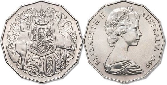 Australian 50 Cent Coin Keyring Handmade | Etsy