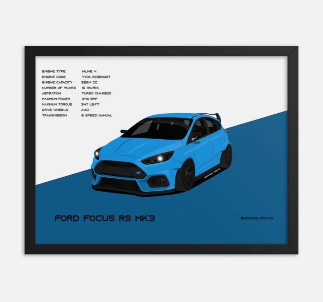 Ford Focus RS Specification of Cars Art Illustration - Etsy Portugal