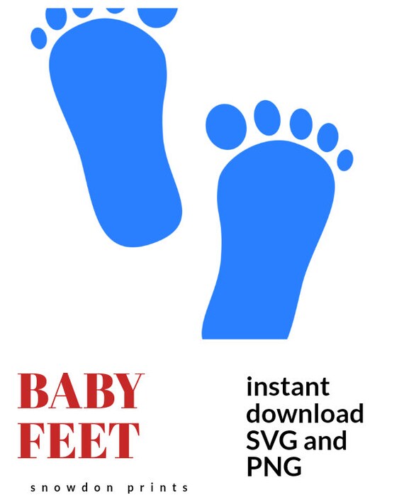 Baby Feet Blue Digital Art SVG PNG File Download Etsy