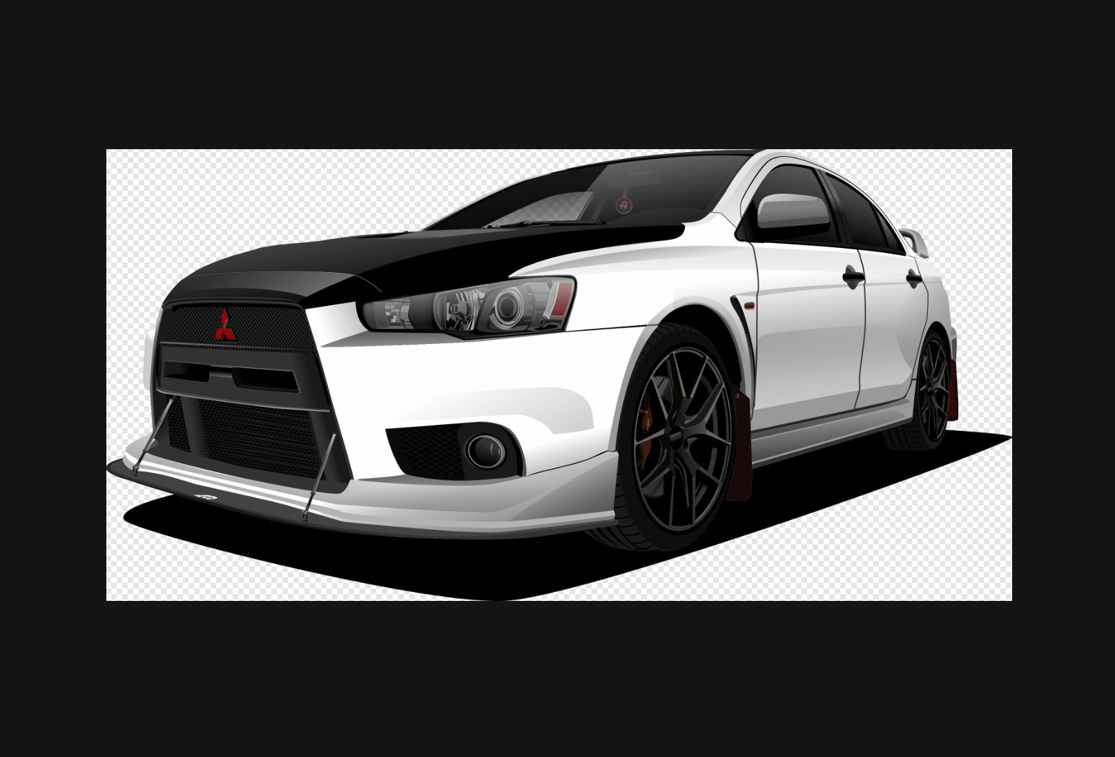 White Mitsubishi Lancer Evo X