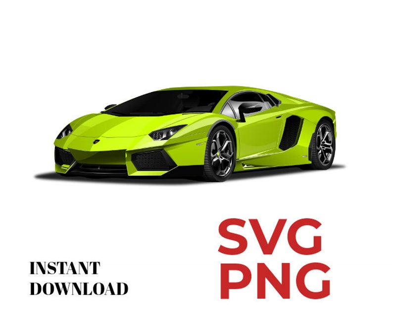 Lamborghini Car Digital Art SVG Png File Instant Download - Etsy Australia