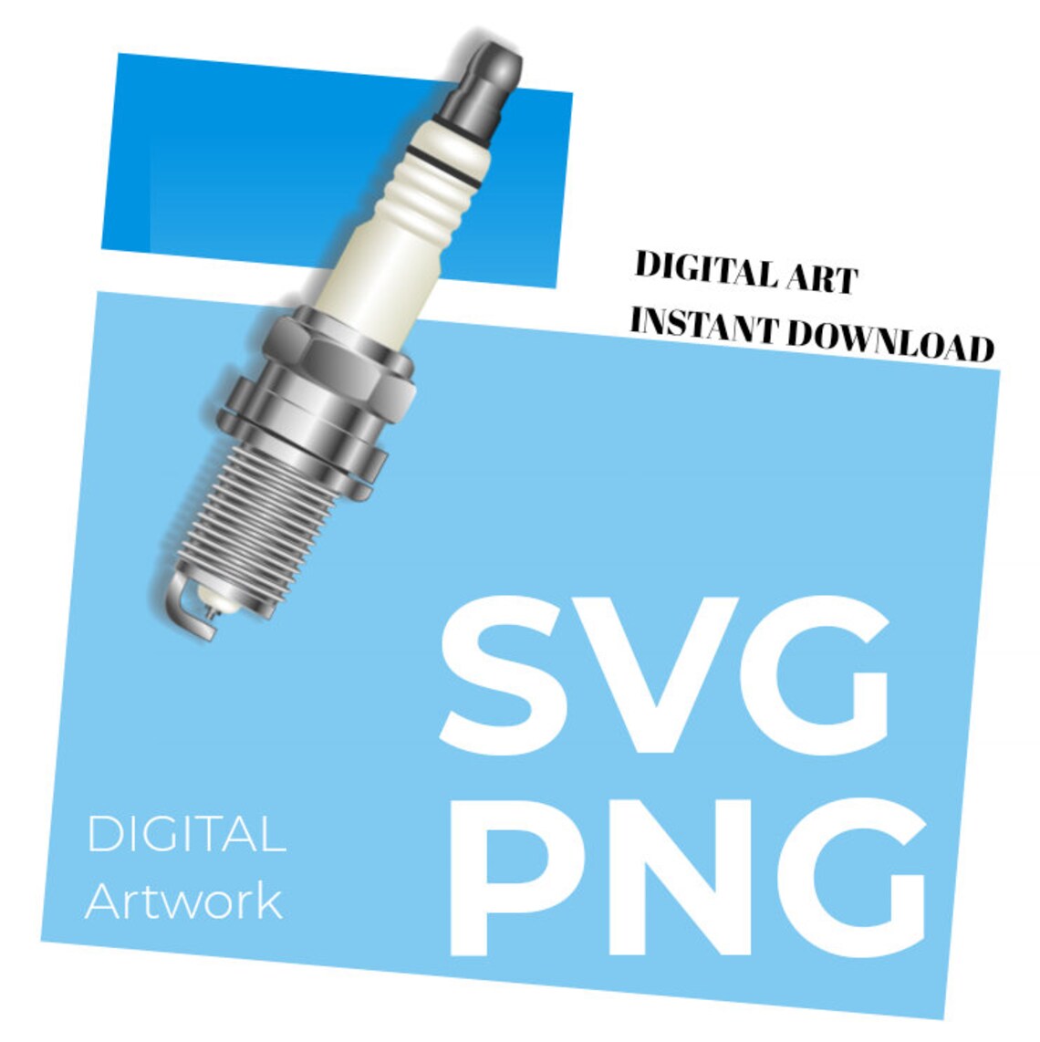 Spark Plug Engine Car Digital Art SVG PNG Instant File Etsy