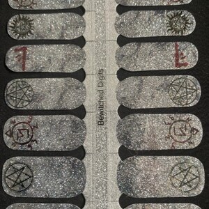 Supernatural symbols silver glitter