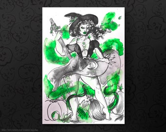 Green Witch Illustration