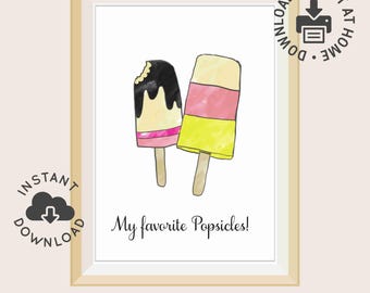 My favorite Popsicles Digital Wall Art | Printable Art | Premium Quality | DigitalDownload | A3 | PDF