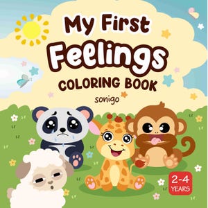 My First Feelings Coloring Book for Toddlers | Emotions Coloring Pages | Emotional Learning | Cute Animals | Printable PDF US Letter A4