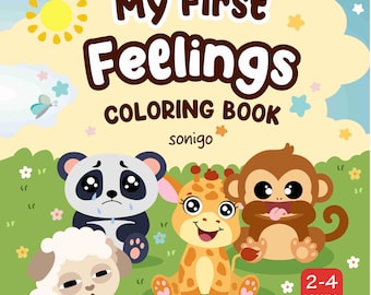 My First Feelings Coloring Book for Toddlers | Emotions Coloring Pages | Emotional Learning | Cute Animals | Printable PDF US Letter A4