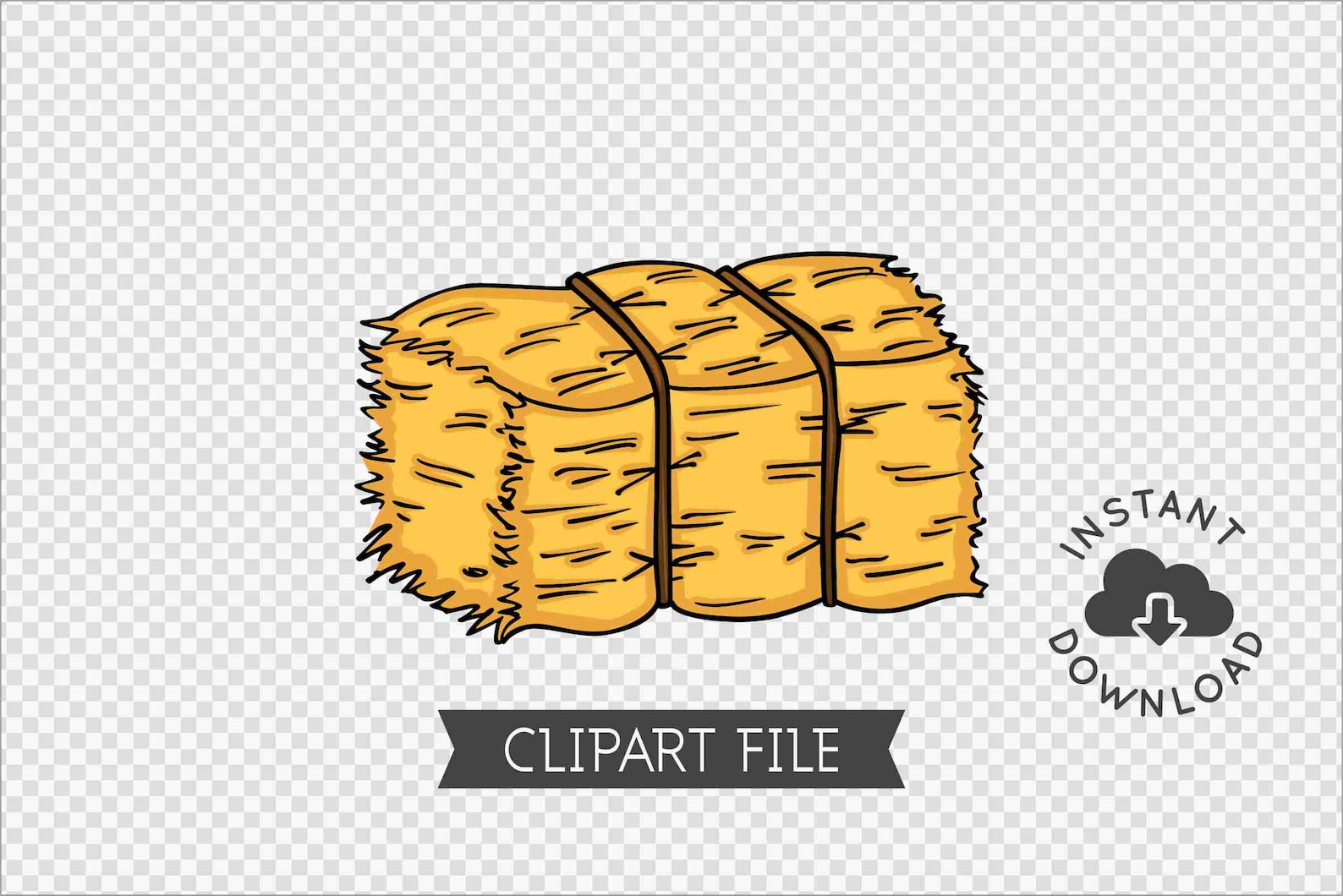 Hay Bale SVG EPS PNG Clipart | Farmhouse Vector Art | Rustic Fall ...