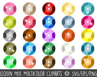 25 Sequin Clipart Bundle, Sparkly Sequin SVG, Glitter Vector Elements, Shiny Sequins PNG, Fashion Design Graphics, Commercial Use, EPS File